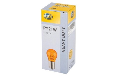 Автолампа behr standard py21w bau15s 21 w желтая HELLA 8GA006841241