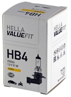 Лампа 12v hb4 51w p22d valuefit HELLA 8GH 242 632-201