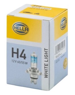 H4 12v 60/55w автолампа white light to 300h, up to 4200 kelvin HELLA 8GJ 223 498-121 (фото 1)