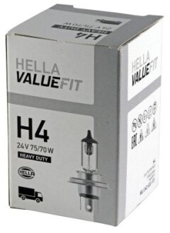 Лампа valuefit h4 24v 75/70w p43t HELLA 8GJ 242 632-101