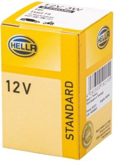 H 12v 3w лампа накаливания standard HELLA 8GP 002 068-131