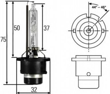 Автолампа behr standard d2s p32d-2 35 w прозора HELLA 8GS007949261