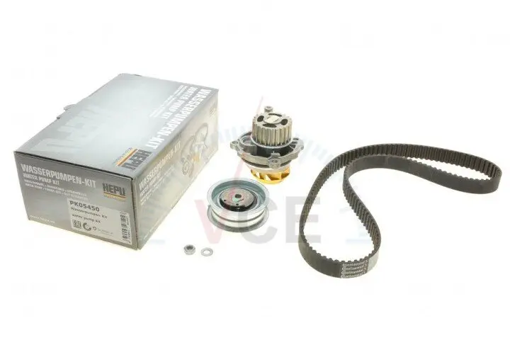 Водяной насос + комплект зубчатого ремня HEPU PK05450 (фото 1)