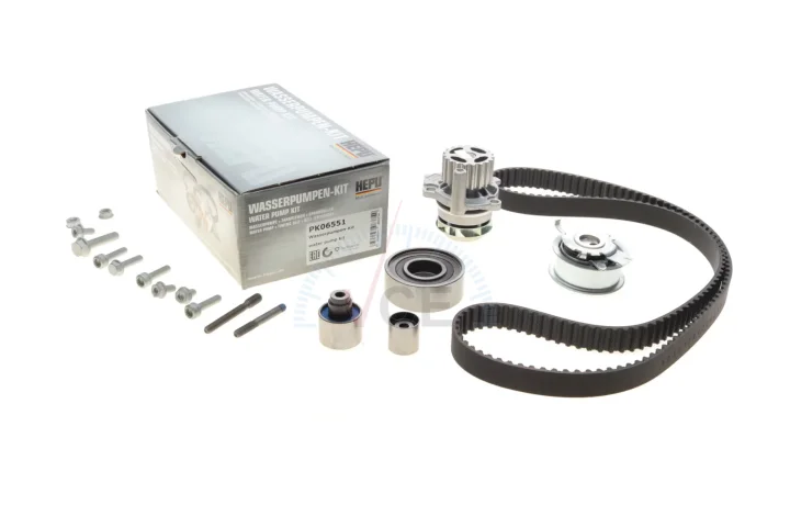 Водяной насос + комплект зубчатого ремня HEPU PK06551 (фото 1)