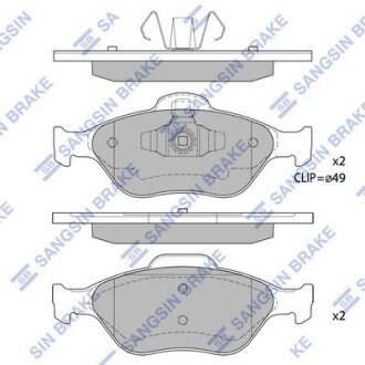 Комплект тормозных колодок, дисковый тормоз Hi-Q SP1565