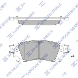 Колодки тормозные дисковые (комплект 4 шт) Hi-Q SP1827 (фото 1)