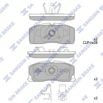 Комплект гальмівних колодок, дискове гальмо Hi-Q SP2154