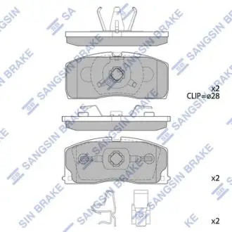Комплект тормозных колодок, дисковый тормоз Hi-Q SP2154