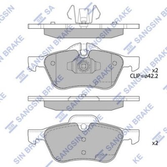 Комплект гальмівних колодок, дискове гальмо Hi-Q SP2243