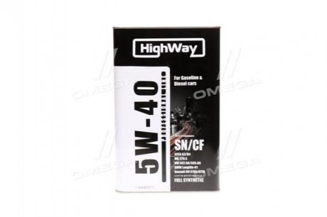 Масла моторні 5W-40 SN/CF (Каністра 4л) HighWay 10028