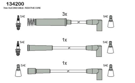 Провода высокого напряжения daewoo 1,5/2,0: espero, nexia HITACHI 134200