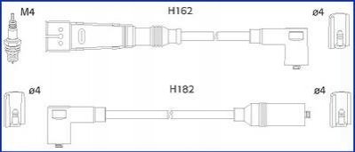 Skoda комплект високовольтних дротів octavia i combi (1u5) 1.6 98-04 HITACHI 134701 (фото 1)