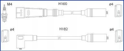 Vw комплект високовольтних дротів audi 80 1.4/2.0 78- HITACHI 134716