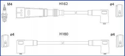 Vw к-кт высоковольтных проводов polo,seat cordoba,ibiza HITACHI 134784 (фото 1)