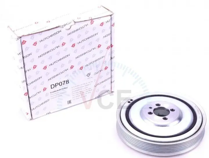 Комплект ременных шкивов, коленчатый вал. HUTCHINSON DP078S (фото 1)