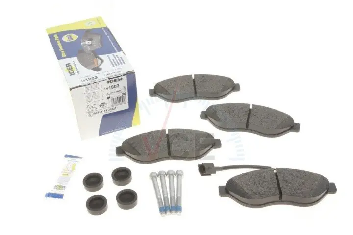 Комплект гальмівних колодок, дискове гальмо ICER 141803 (фото 1)