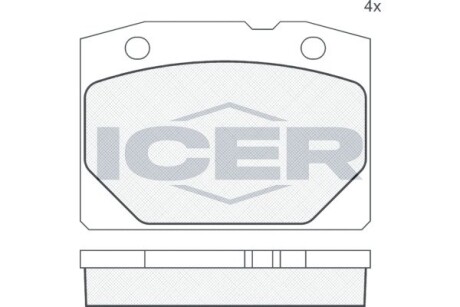 Колодки гальмівні (передні) Lada 2101/2102/2103/2104/2105/2106/2107 70-12 ICER 180155