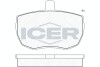 Колодки тормозные передние дисковые FORD TRANSIT (T_) 85-92; LAND ROVER DEFENDER (LD) 90-16; ALFA ROMEO AR 6 (280) 85-89 ICER 180230 (фото 1)