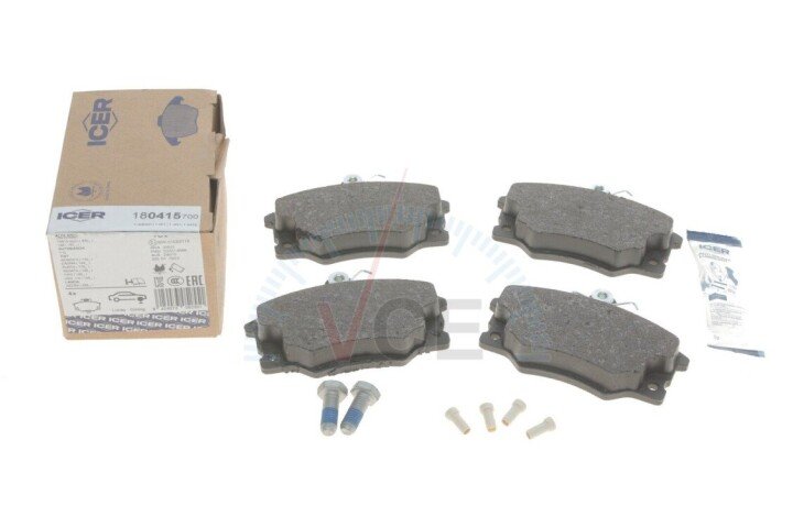 Колодки тормозные (передние) fiat punto 93-00/tipo 87-95/uno 83-/palio 96-02/lexus nx 14-17 ICER 180415-700 (фото 1)