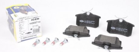 Комплект тормозных колодок, дисковый тормоз ICER 180697-700 (фото 1)