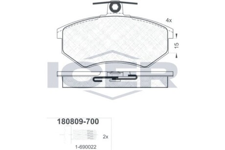 Колодки тормозные (передние) audi 80 82-84/90 84-87/100 77-83/vw passat b2/b3/b4 85-97/golf 91-99 ICER 180809-700