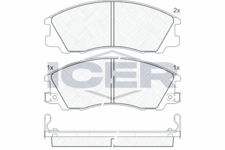 Колодки тормозные (передние) Hyundai Terracan 01-06 ICER 181539