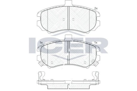 Колодки гальмівні (передні) Hyundai Elantra 00- ICER 181666