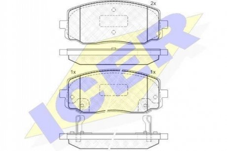 Комплект тормозных колодок, дисковый тормоз ICER 181709 (фото 1)