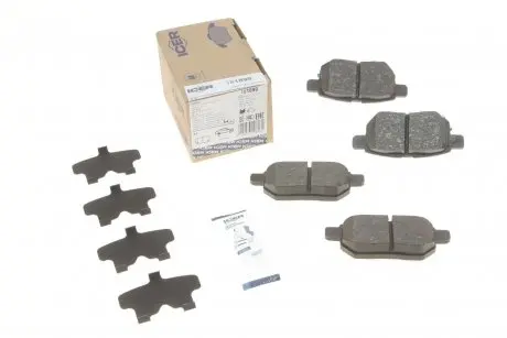 Комплект гальмівних колодок, дискове гальмо ICER 181899