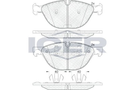 Колодки тормозные (передние) bmw x5 (e70/f15/f85) 06-/x6 (e71/e72/f16/f86) 08- ICER 181905