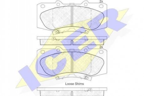 Комплект тормозных колодок, дисковый тормоз ICER 182006