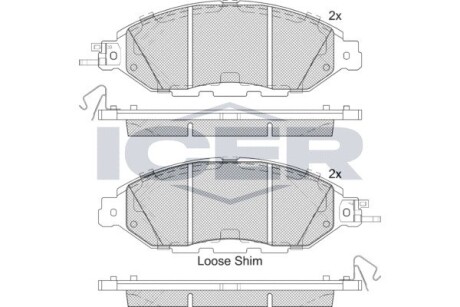 Колодки тормозные (передние) Nissan Pathfinder/Murano/Infiniti QX60 11- ICER 182234