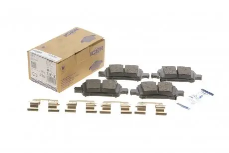 Комплект гальмівних колодок, дискове гальмо ICER 182257