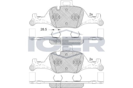 Тормозные колодки передние ICER 182291