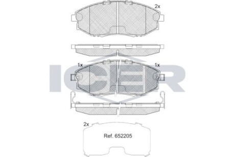 Колодки гальмівні (передні) Chevrolet Epica 05-/Daewoo Tosca 06- ICER 182336