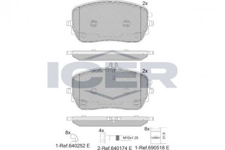 Тормозные колодки (передние) mb gle (v167/x167) 18- ICER 182365