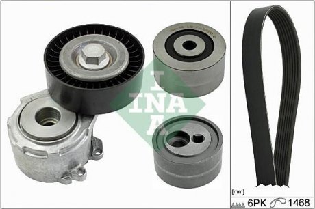 Комплект ремня генератора Fiat Scudo 2.0JTD 99- (6PK1468) INA 529 0156 10 (фото 1)