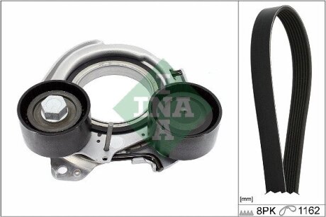 Комплект ремня генератора BMW 3 (G20/G80/G28)/5 (G30/F90) 2.0DH 19- B47 (8PK1162) INA 529 0568 10