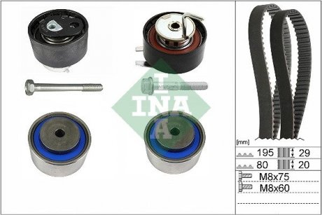 Комплект ременя грм ремінь ролики замінені з INA 530 0766 10 (фото 1)
