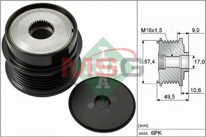 Шкив генератора INA 535018910 (фото 1)