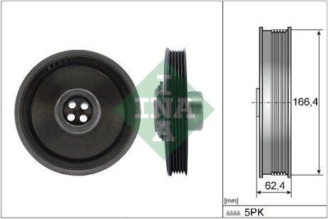 Шків колінвалу Mini (R56/R55/R60/R61) 1.6-2.0d (N47) 10-16 (5PK) INA 544 0171 10