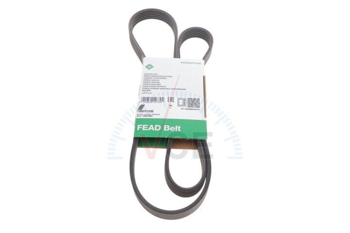 Ремень генератора fiat doblo1.3-1.6 d 10-/opel astra f/corsa b/vectra b 1.4-1.8/ 94-03 (6pk1530) INA FB 6PK1530 (фото 1)