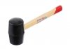 Киянка гумова 350 г.50 мм, чорна гума, дерев'яна ручка Intertool HT-0236 (фото 4)