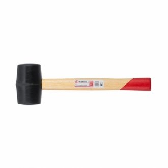 Киянка резиновая 350 г.50 мм, черная резина, деревянная ручка Intertool HT-0236 (фото 1)