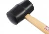 Киянка гумова 350 г.50 мм, чорна гума, дерев'яна ручка Intertool HT-0236 (фото 6)