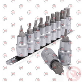 Набор torx на планке, 1/2", т20; 25; 30; 40; 45; 50; 55; 60; 70., 9 ед. Intertool HT-1849