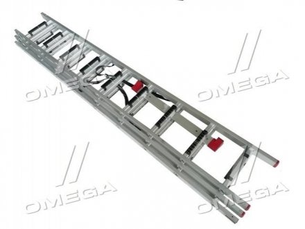 Лестница из алюминия, 3-секционная универсальная раскладная, 3*9 сход., 5,93 м Intertool LT-0309 (фото 1)