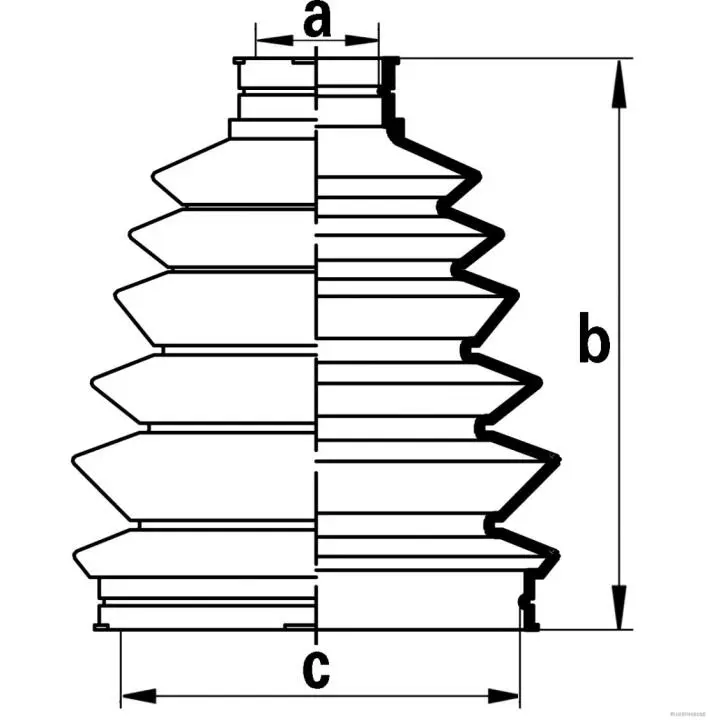 Пыльник полимерный шркш со смазкой и металлическим креплением JAKOPARTS J2864018 (фото 1)