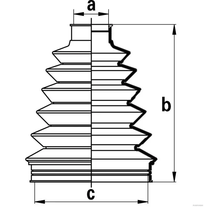 Пильовик ШРКШ з полімерного матеріалу в наборі з мастилом та металевими кріпильними елементами. JAKOPARTS J2864023 (фото 1)