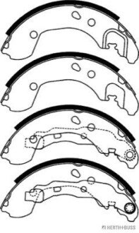 Колодки тормозные барабанные задние NISSAN MICRA JAKOPARTS J3501055